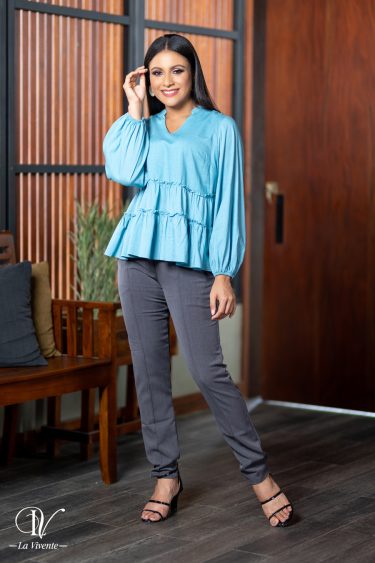 Frilled Peplum Top