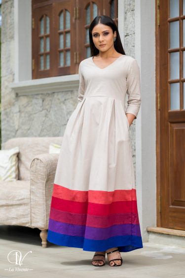 Color Block Maxi Dress