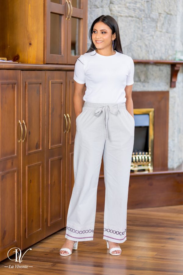 Embroidered linen pant - Image 5