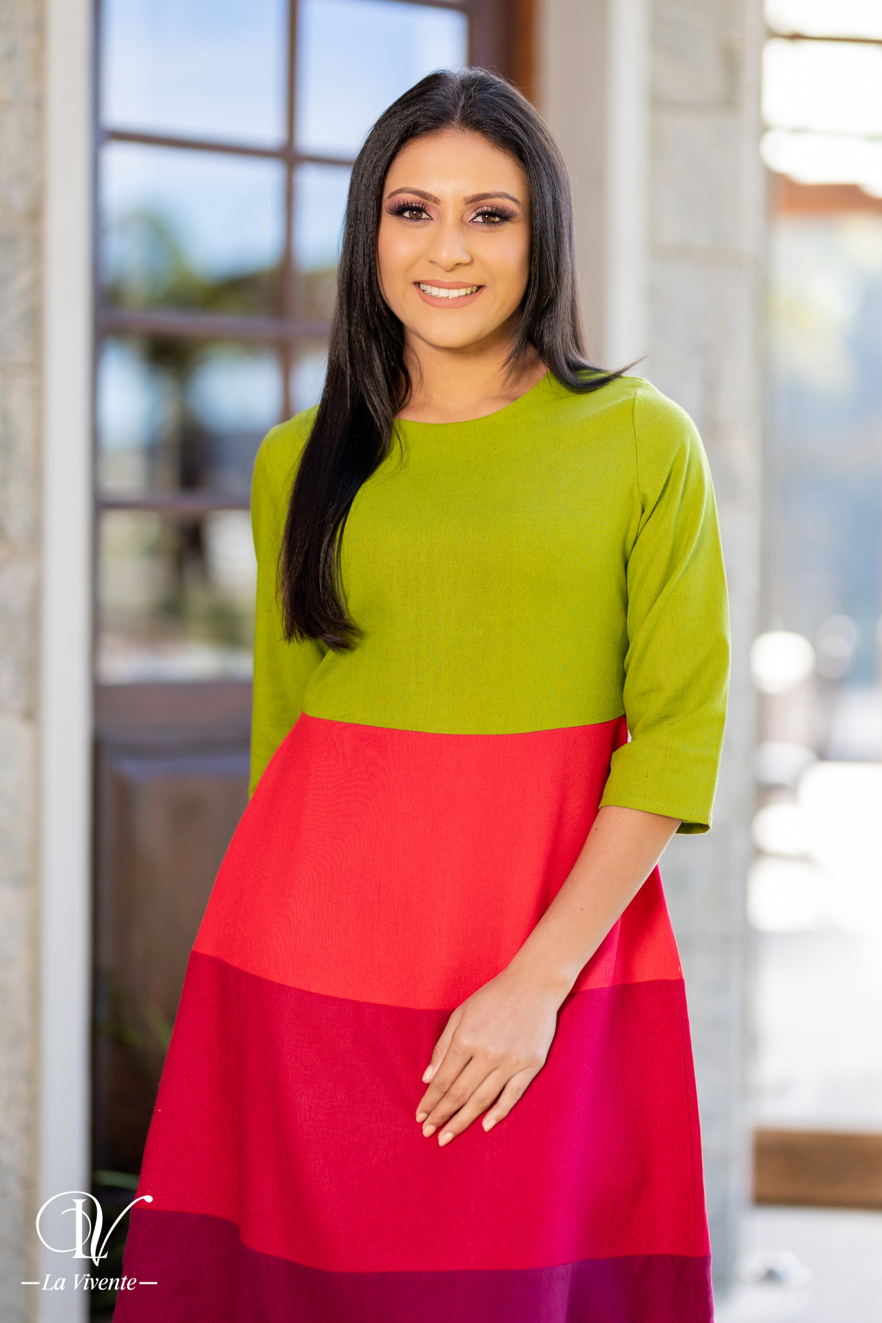 Color-block Maxi Dress