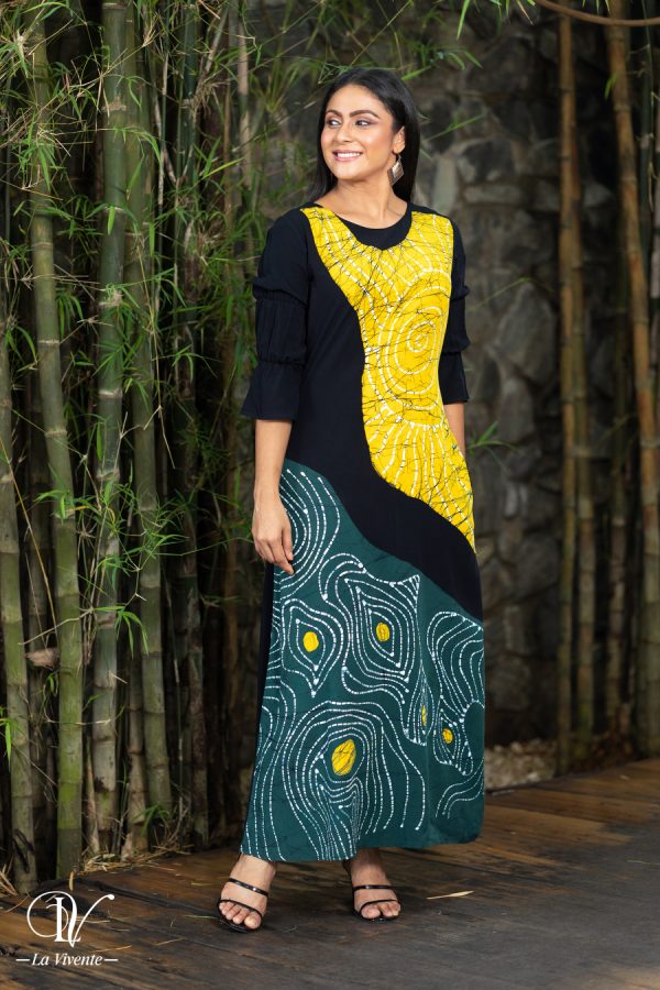 Abstract Batik Maxi Dress - Image 5