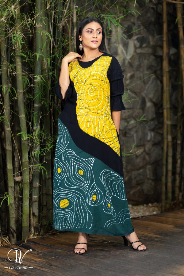 Abstract Batik Maxi Dress - Image 4