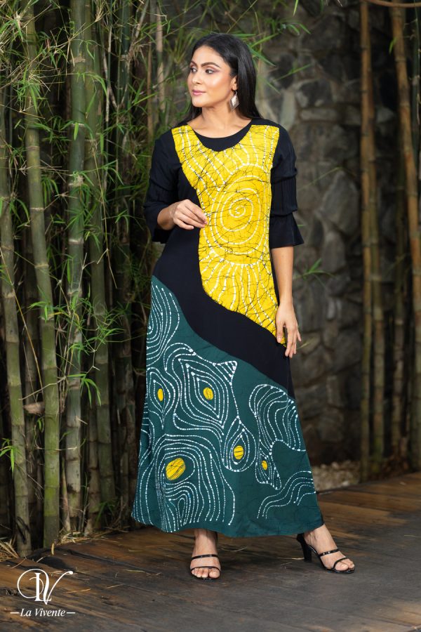 Abstract Batik Maxi Dress - Image 3