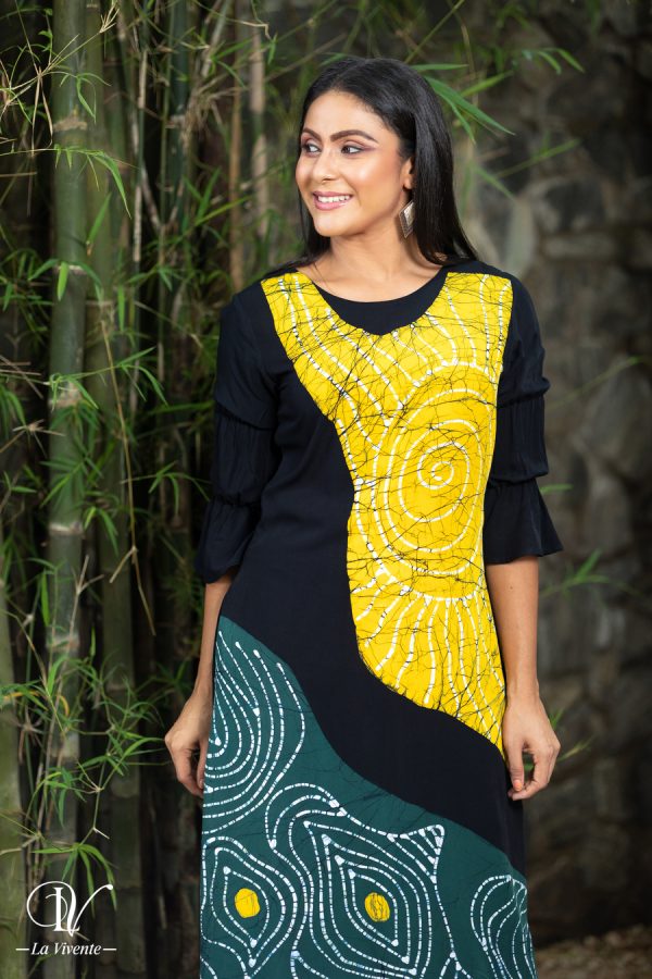 Abstract Batik Maxi Dress