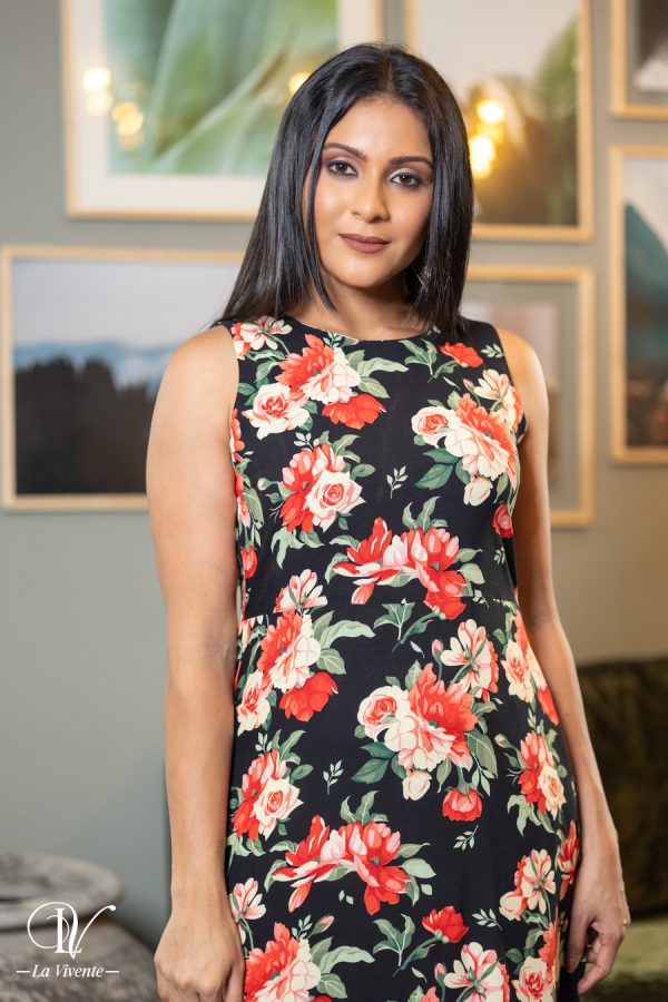 Floral Patterned Sleeveless Maxi Dress - Image 3