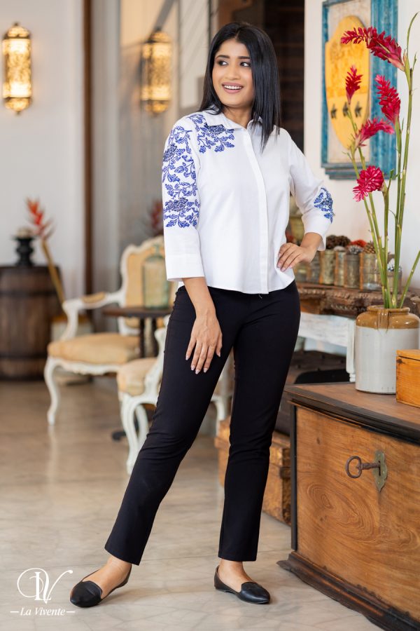 Floral Embroidered Shirt Blouse - Image 3