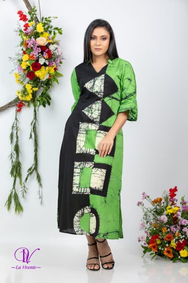 Geometric Print Batik Maix Dress