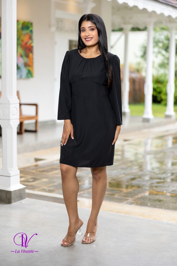 Gathered Neck Empireline Mini Dress - Image 3