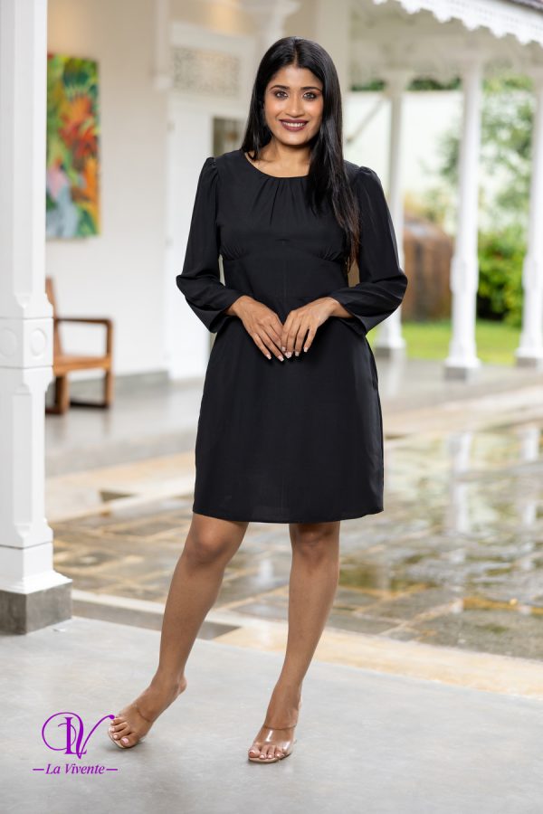 Gathered Neck Empireline Mini Dress - Image 2