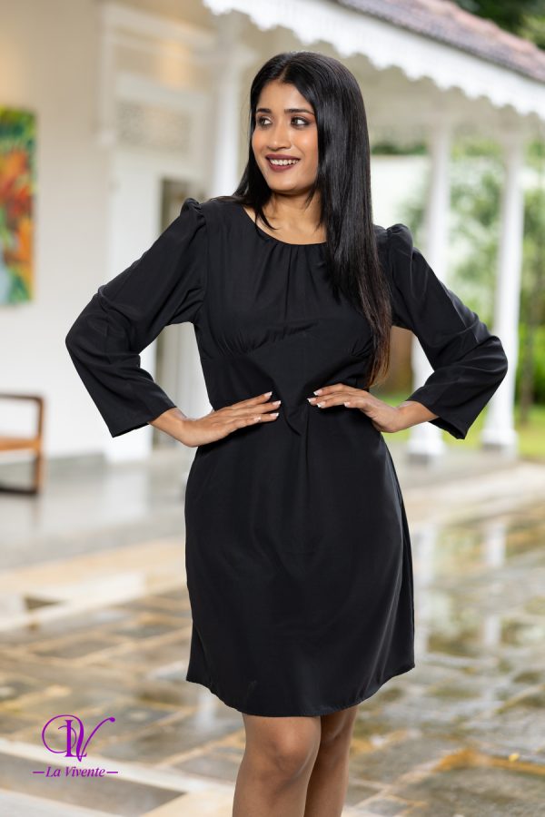 Gathered Neck Empireline Mini Dress - Image 4