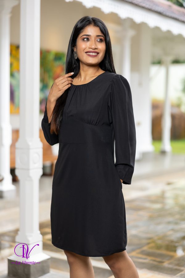 Gathered Neck Empireline Mini Dress - Image 5