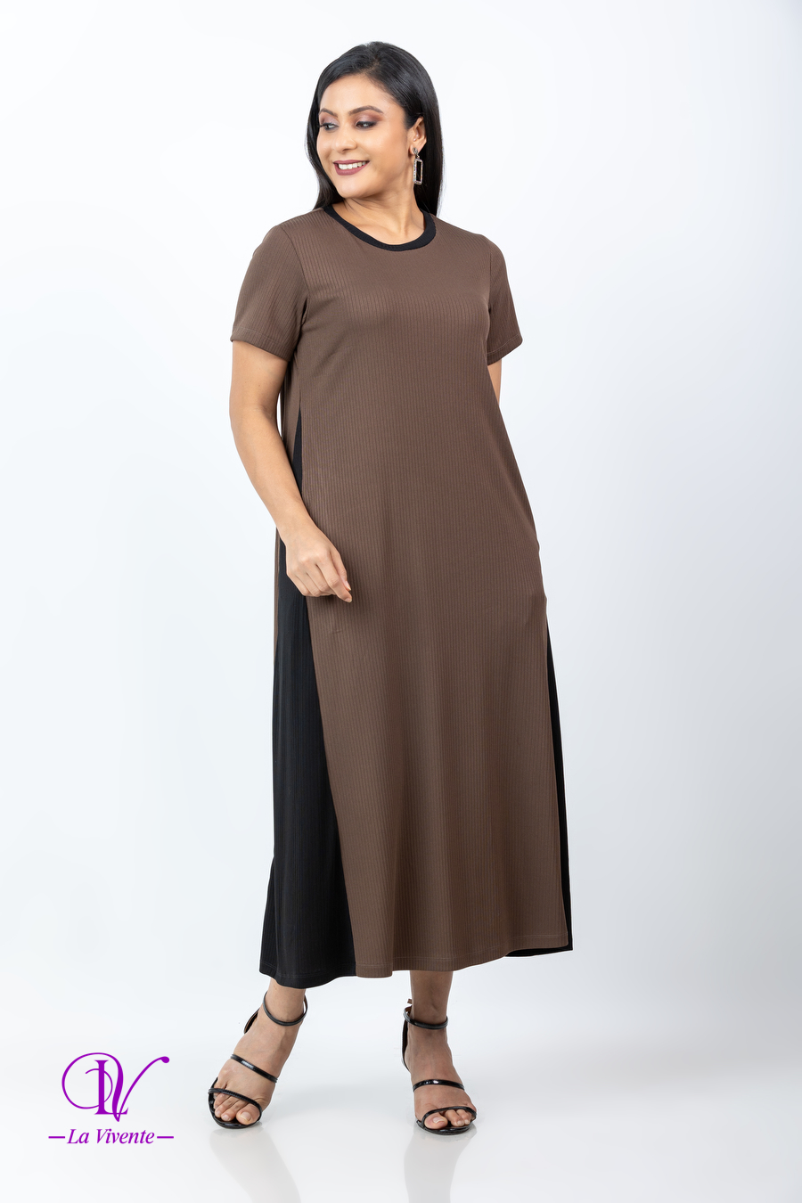 Two-toned Comfy-fit T-shirt Maxi Dress - Image 5