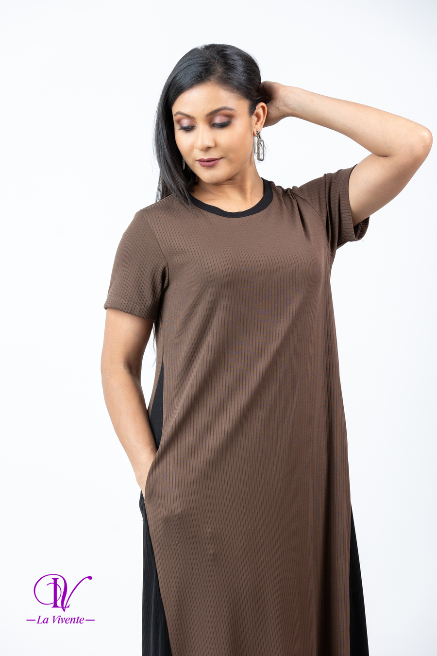 Two-toned Comfy-fit T-shirt Maxi Dress