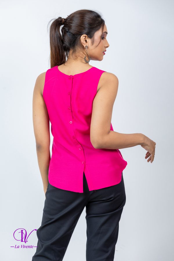 Sleeveless Back Button Up Detailed Blouse - Image 5