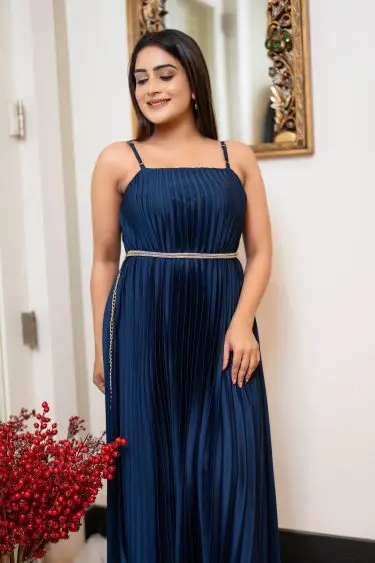 Sunray Evening Wear Dress With Adjustable Strap