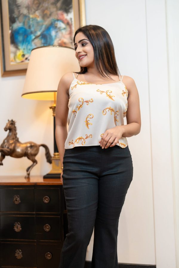 Baroque Patterned Double Strap Detailed Cami Top - Image 6