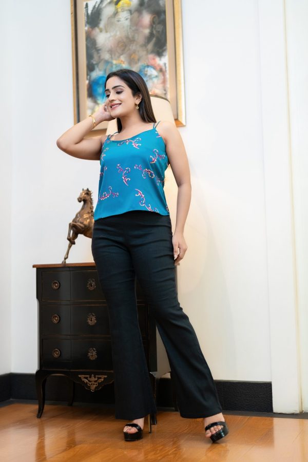 Baroque Patterned Double Strap Detailed Cami Top - Image 2