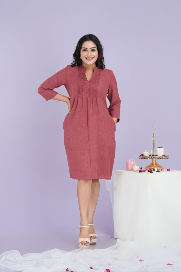 Pintuck Detailed Shirt Collared Short Dress - Image 4