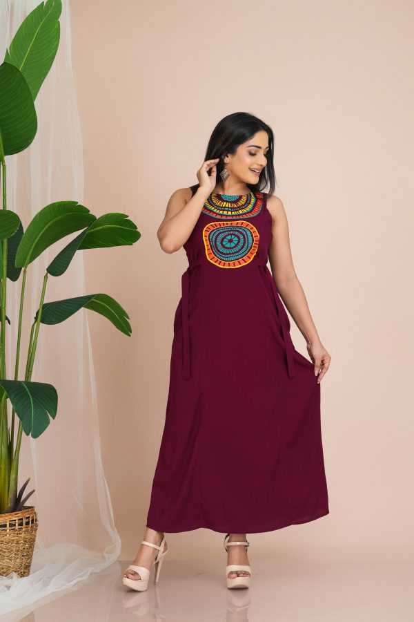 Printed Sleeveless Maxi Dress