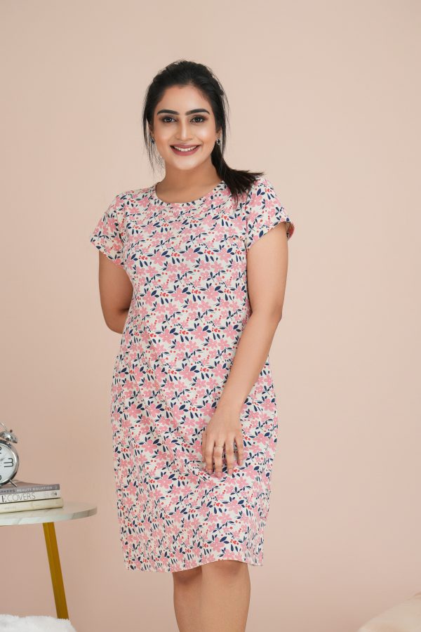 Floral Patterned Loose-fit Nightdress - Image 5