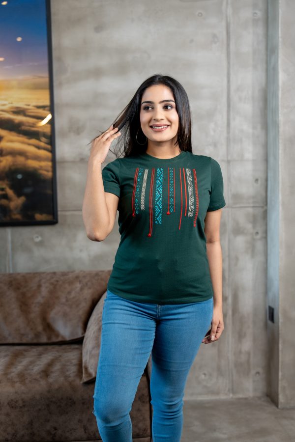 Geometric Embroidered Regular-Fit T-Shirt - Image 2
