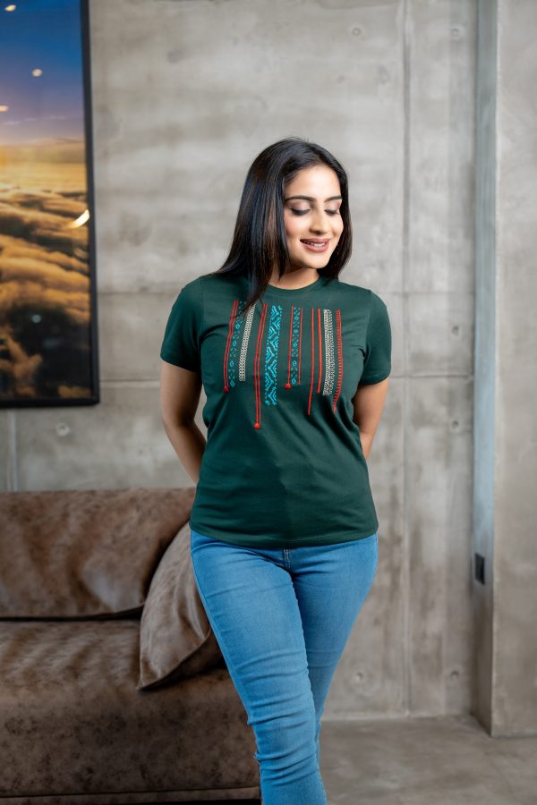Geometric Embroidered Regular-Fit T-Shirt - Image 3