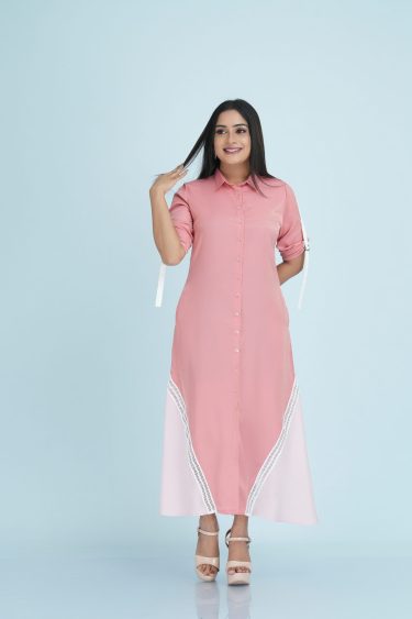 Lace Detailed Two Tone Dress