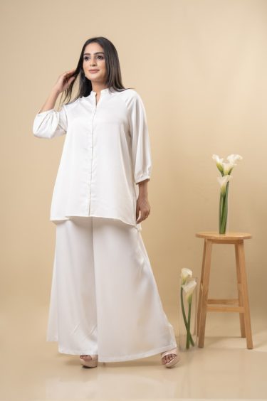 Loose fit button up shirt top