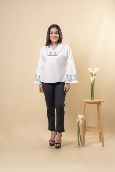 Embroidered Maggie Sleeved Kaftan Top