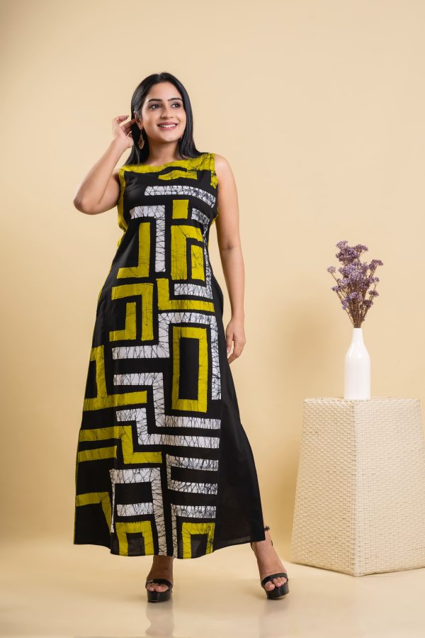 Abstract Printed Batik Dress - Image 3