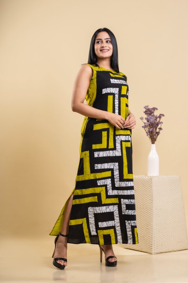 Abstract Printed Batik Dress - Image 4