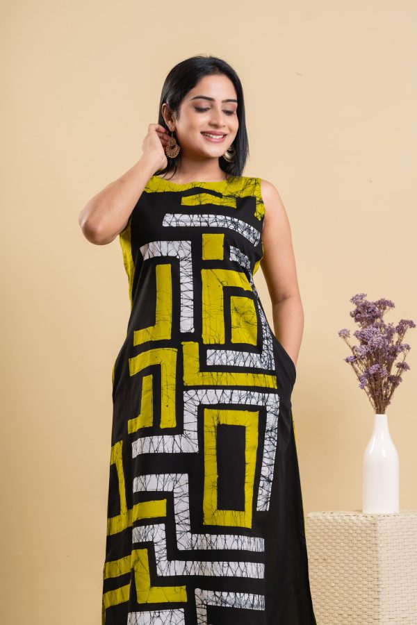 Abstract Printed Batik Dress