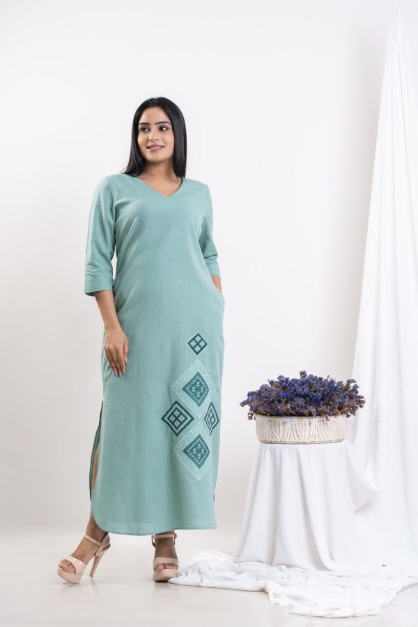 Geometric embroidered maxi dress - Image 2
