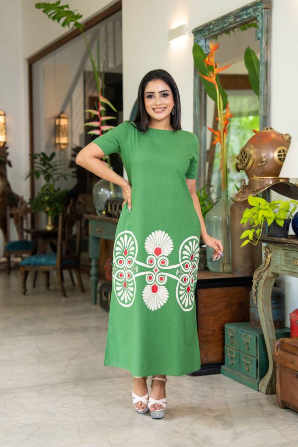 Abstract Printed Short Sleeved Maxi Dress - Image 2