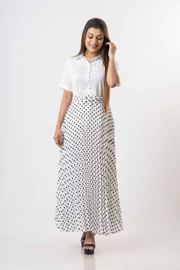Polka Dot Sunray Maxi Skirt