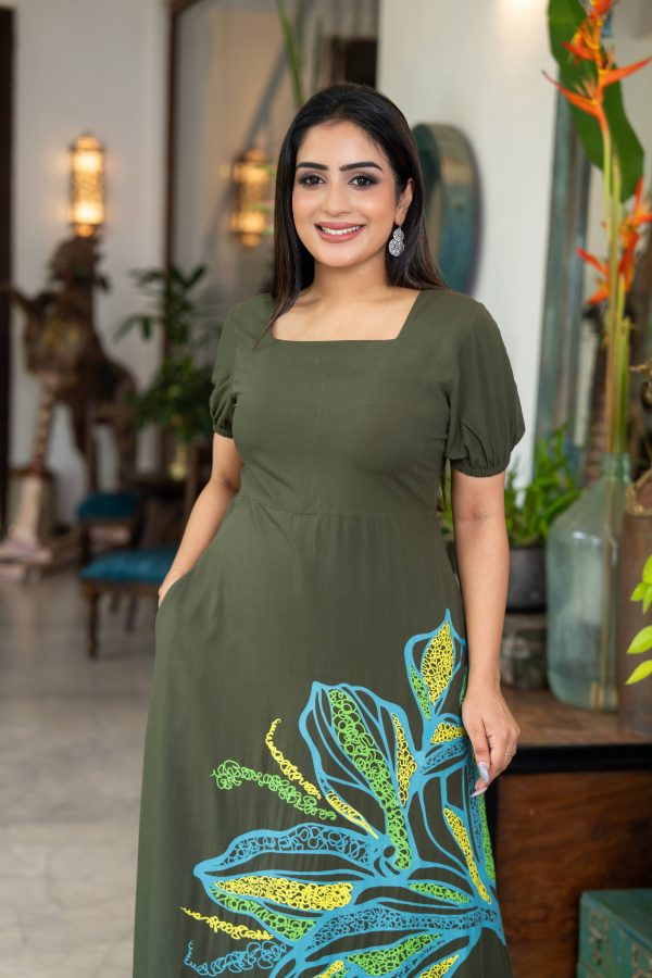 Floral Printed Frilled Hem Maxi Dress - Image 5