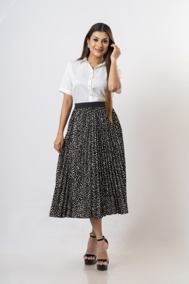 Patterned Sunray Maxi Skirt
