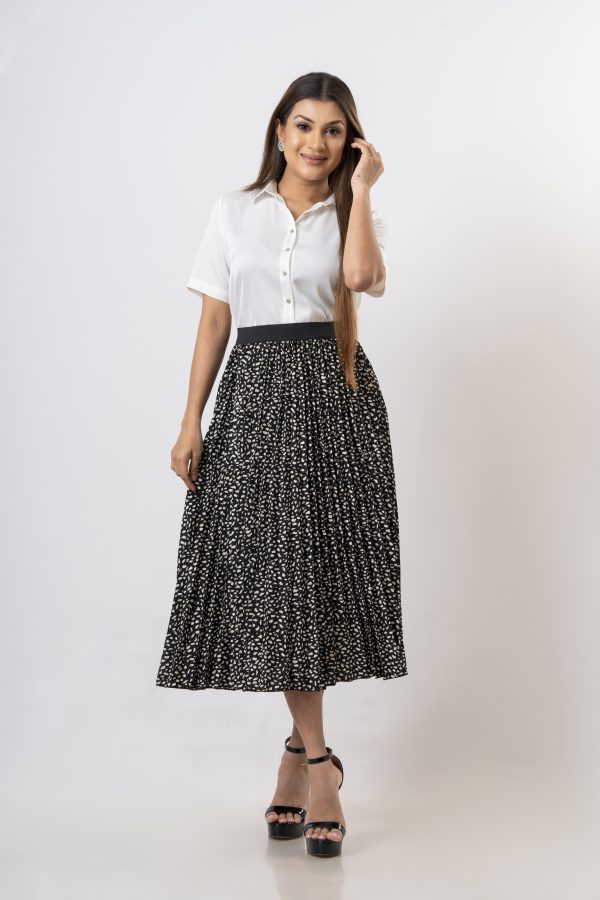 Patterned Sunray Maxi Skirt