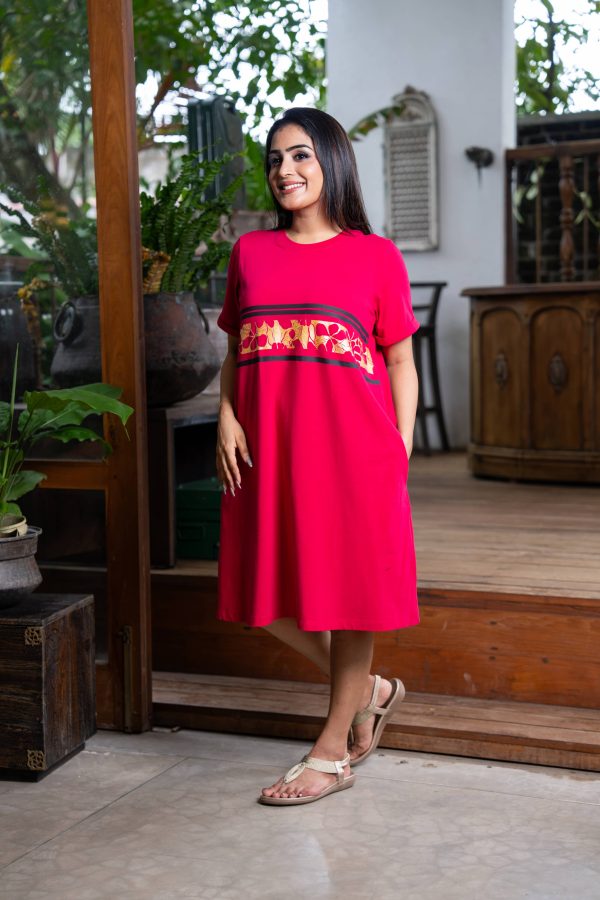 Printed Loose-fit T-shirt Dress - Image 2