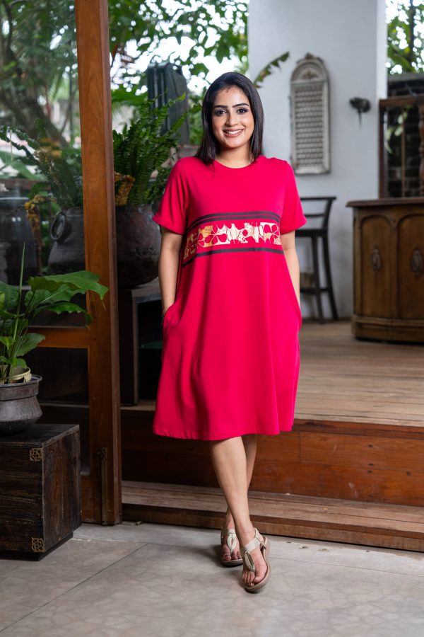 Printed Loose-fit T-shirt Dress - Image 3