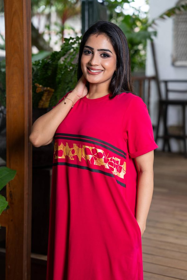 Printed Loose-fit T-shirt Dress - Image 6