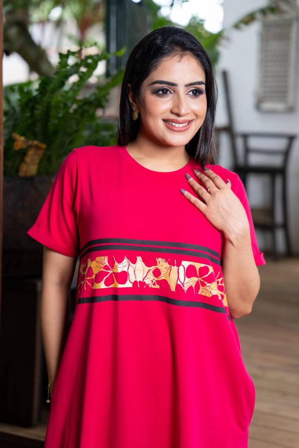Printed Loose-fit T-shirt Dress - Image 5