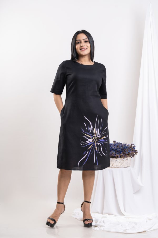 Abstract Printed Short Dress - Image 4