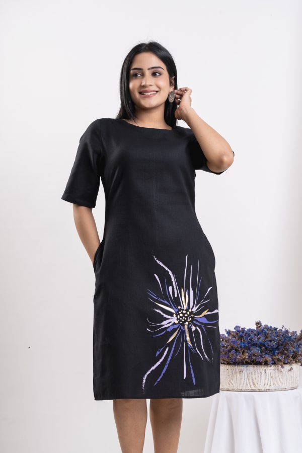 Abstract Printed Short Dress - Image 2