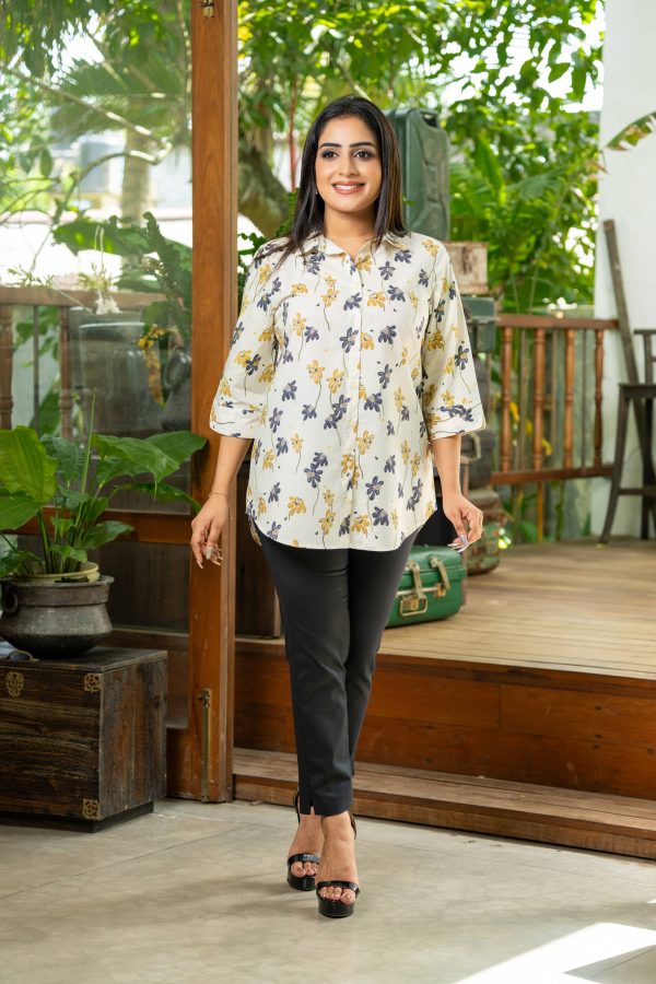 Floral Patterned Button Up Top