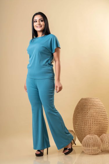 Rib T-shirt & pant set