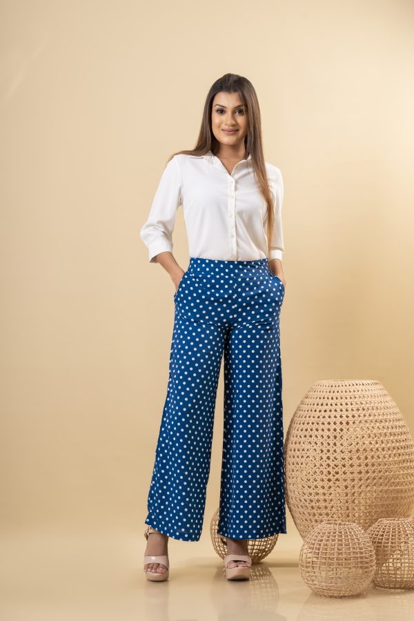 Polka Dot Slitted Wide Leg Pant - Image 3
