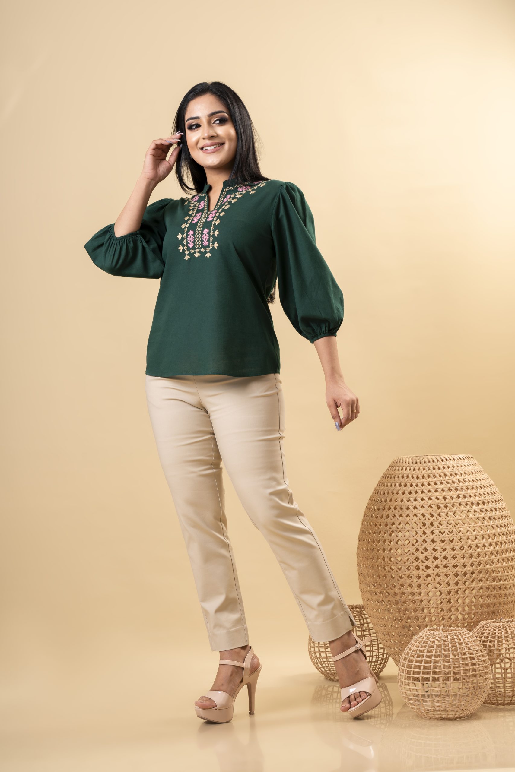 Embroidered Collared Top - Image 6