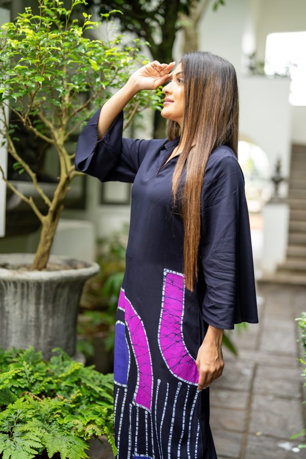 Geometric Abstract Printed Batik Maxi Dress - Image 5