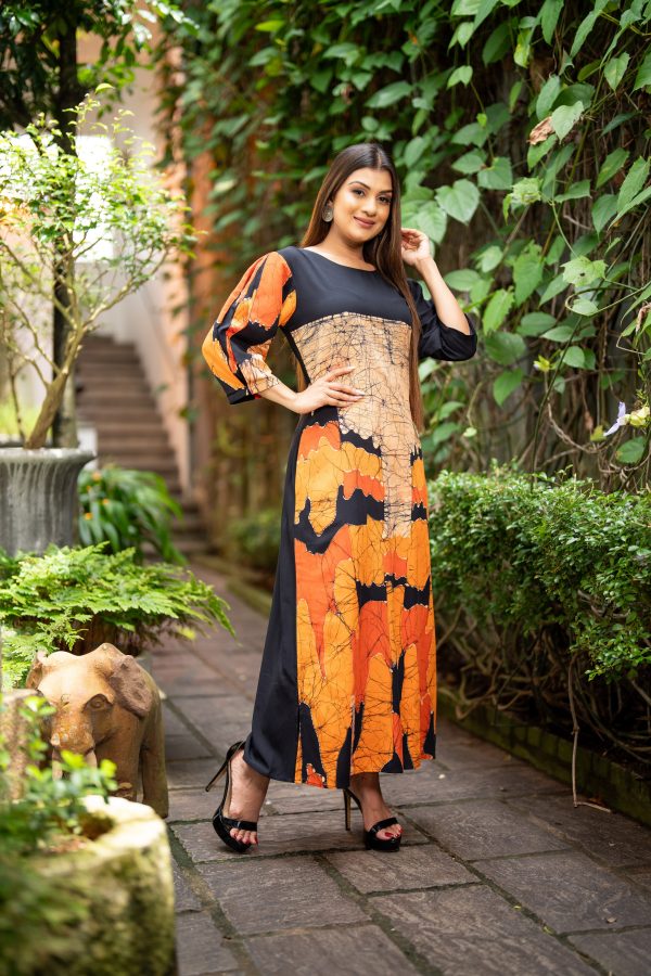 Abstract Batik Maxi Dress - Image 3